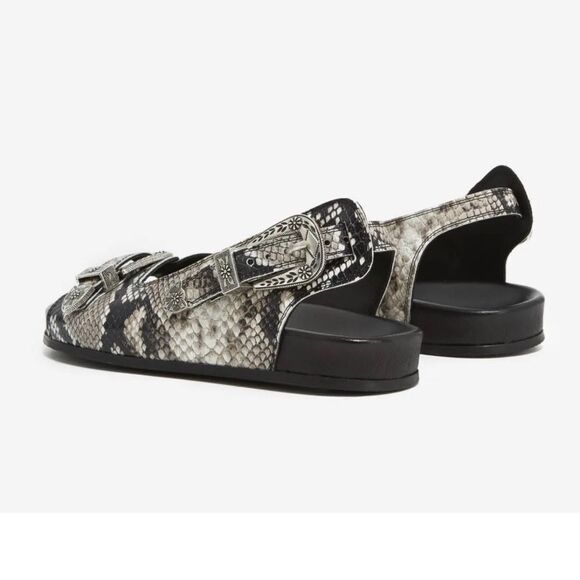 THE KOOPLES SNAKE PRINT BUCKLE LEATHER SLIDE SANDAL NIB 36 - Picture 6 of 12